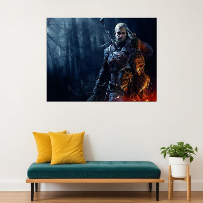 The Witcher 3 Video Game Poster Geralt Fantasy RPG Wall Decor Epic Adventure Gaming Artwork Wall Print