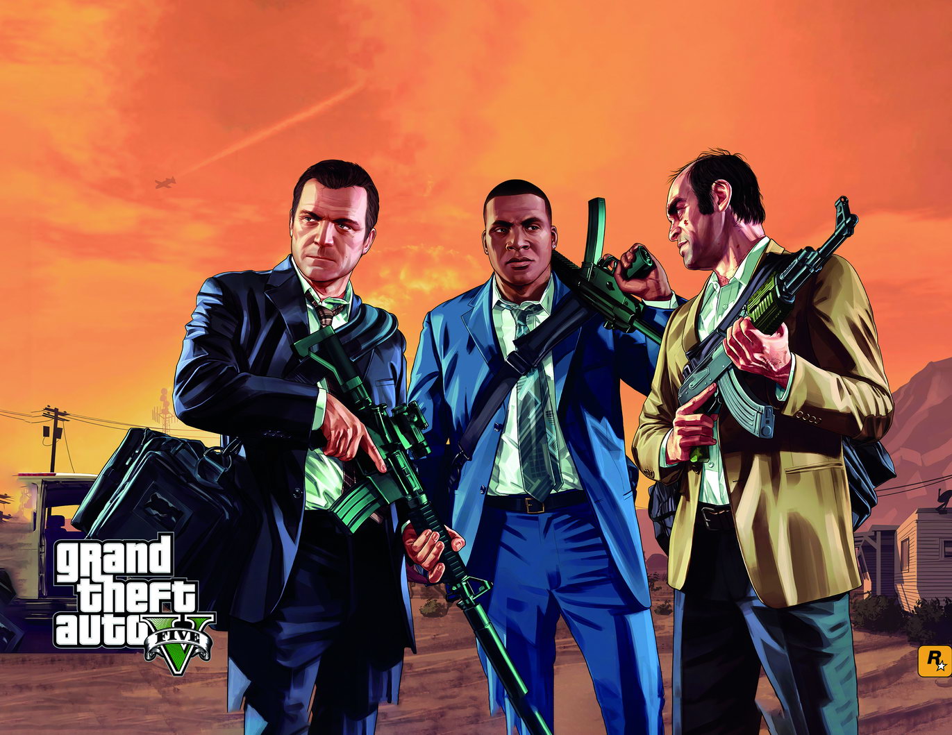 Grand Theft Auto V Cast Video Game Poster Rockstar Action Adventure Wall Decor Open World Gaming Artwork Wall Print