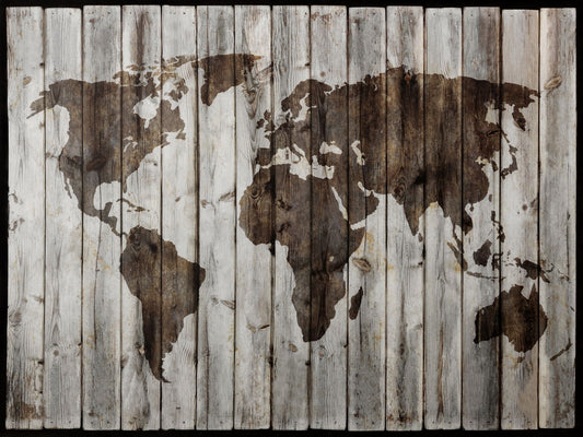 World Map Art Poster Rustic Wooden Style Wall Decor Vintage Travel Map Artistic Modern Wall Print