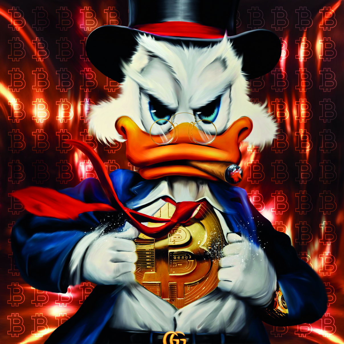 Donald Duck Graffiti Art Poster Bold Artistic Style Wall Decor Pop Culture Modern Urban Wall Art Print