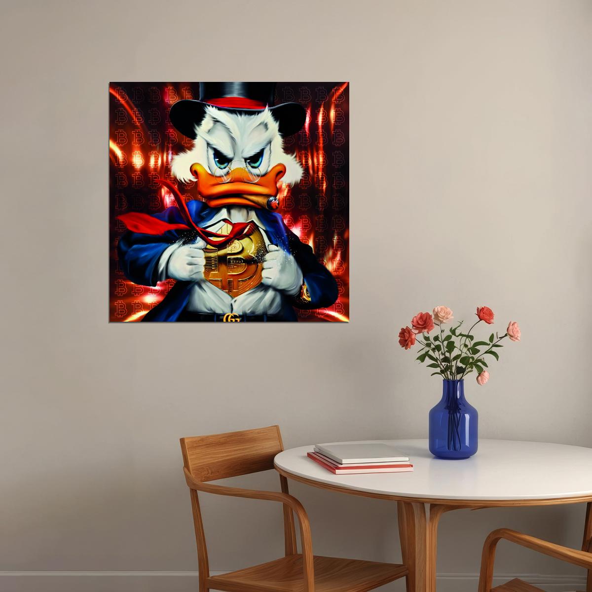 Donald Duck Graffiti Art Poster Bold Artistic Style Wall Decor Pop Culture Modern Urban Wall Art Print