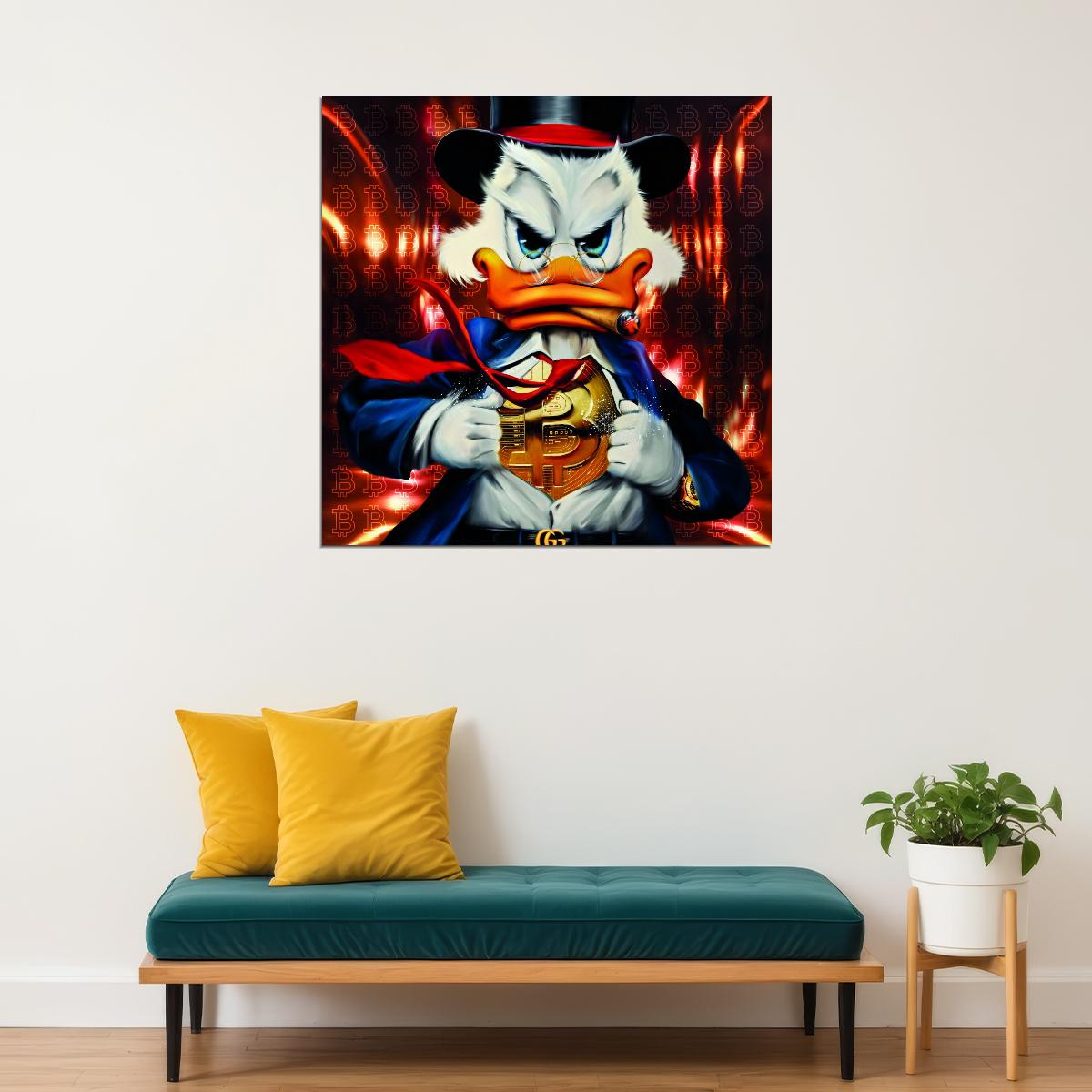 Donald Duck Graffiti Art Poster Bold Artistic Style Wall Decor Pop Culture Modern Urban Wall Art Print