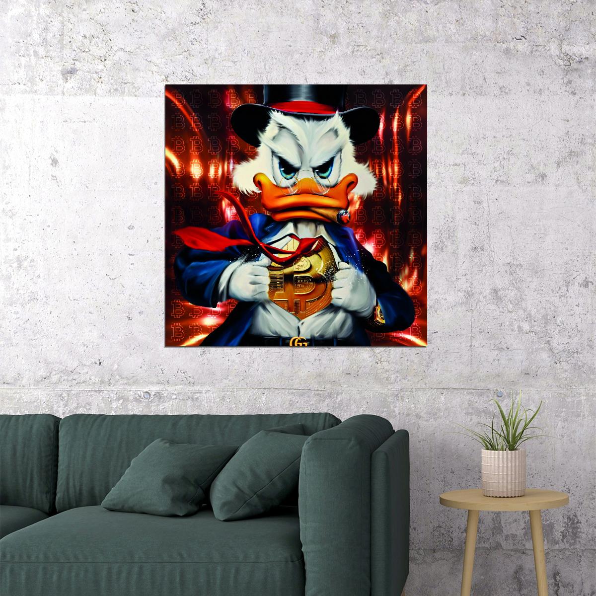 Donald Duck Graffiti Art Poster Bold Artistic Style Wall Decor Pop Culture Modern Urban Wall Art Print