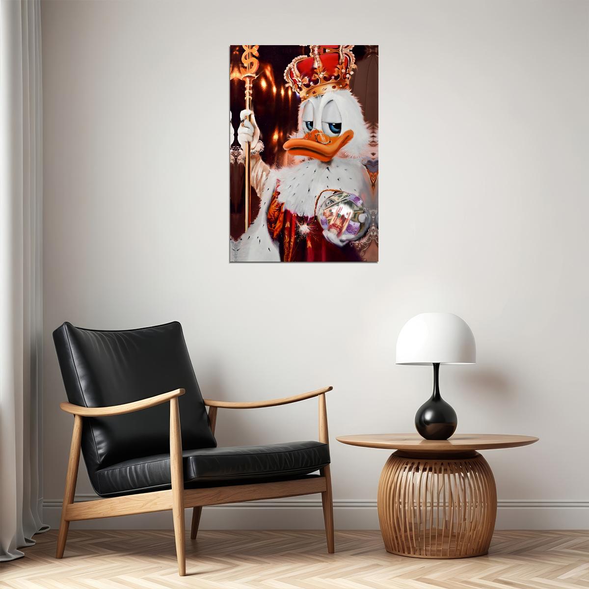 Scrooge McDuck Royal Graffiti Art Poster Bold Urban Wall Decor Cartoon Pop Art Luxury Style Wall Print