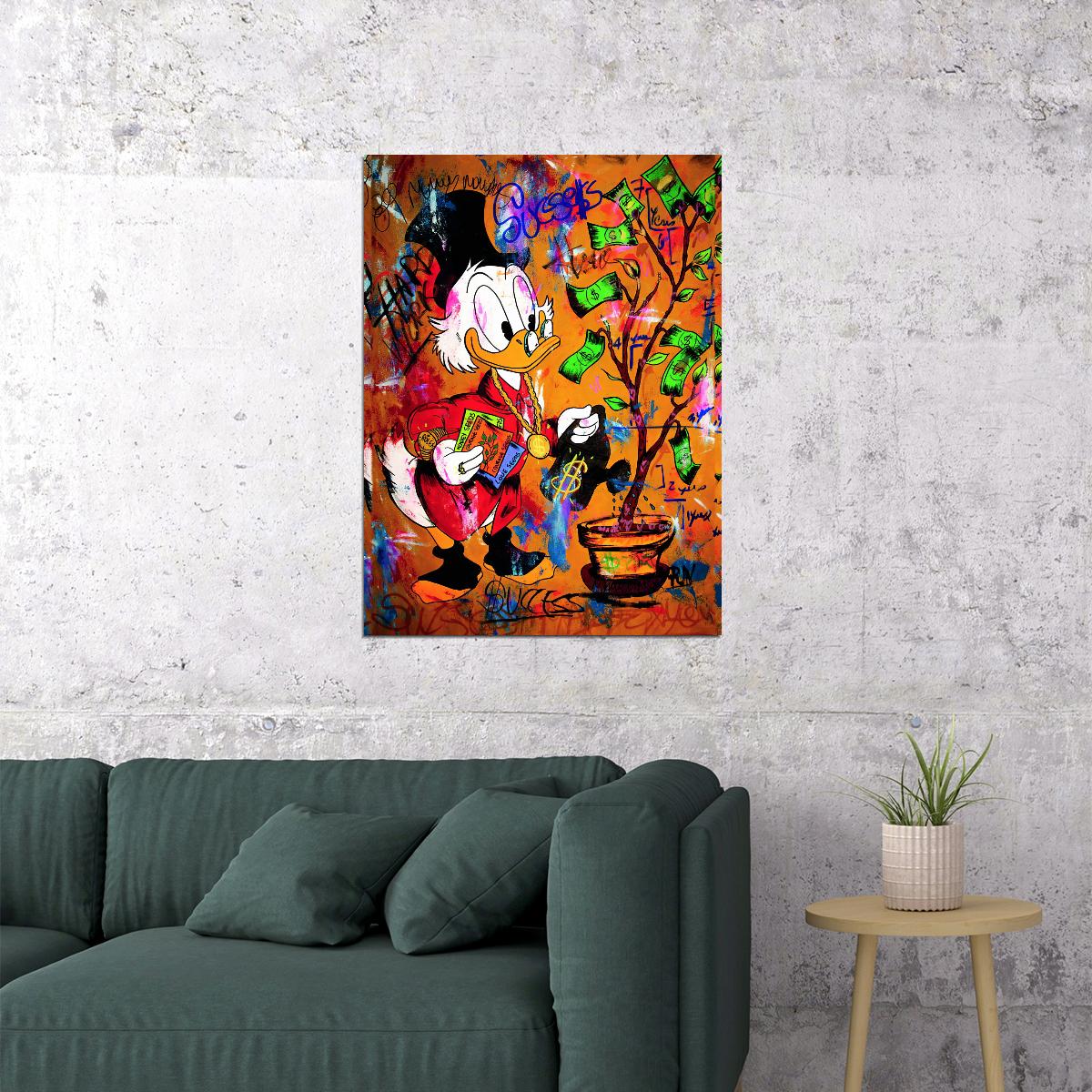 Disney Gang Graffiti Art Poster Mickey and Friends Wall Decor Colorful Cartoon Urban Pop Art Style Wall Print