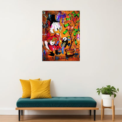 Disney Gang Graffiti Art Poster Mickey and Friends Wall Decor Colorful Cartoon Urban Pop Art Style Wall Print