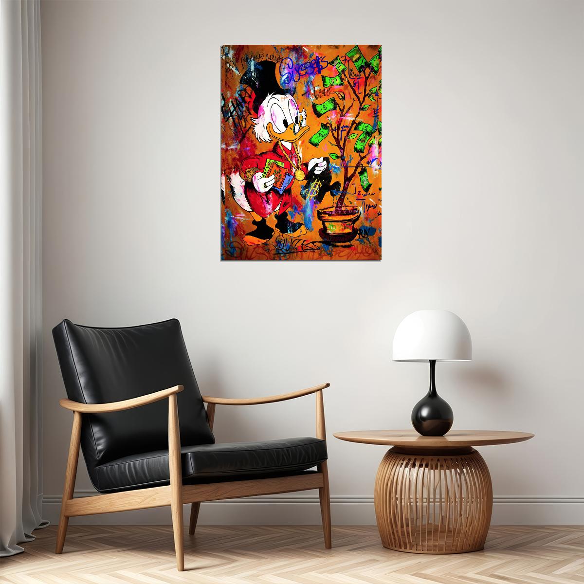 Disney Gang Graffiti Art Poster Mickey and Friends Wall Decor Colorful Cartoon Urban Pop Art Style Wall Print