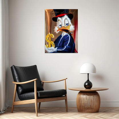 Scrooge McDuck Money Graffiti Art Poster Luxury Urban Wall Decor Cartoon Pop Art Style Bold Wall Print