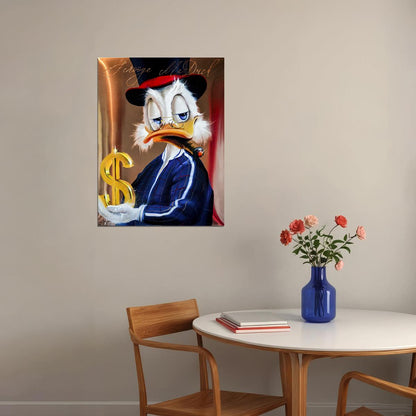 Scrooge McDuck Money Graffiti Art Poster Luxury Urban Wall Decor Cartoon Pop Art Style Bold Wall Print