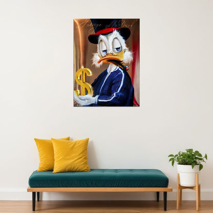 Scrooge McDuck Money Graffiti Art Poster Luxury Urban Wall Decor Cartoon Pop Art Style Bold Wall Print