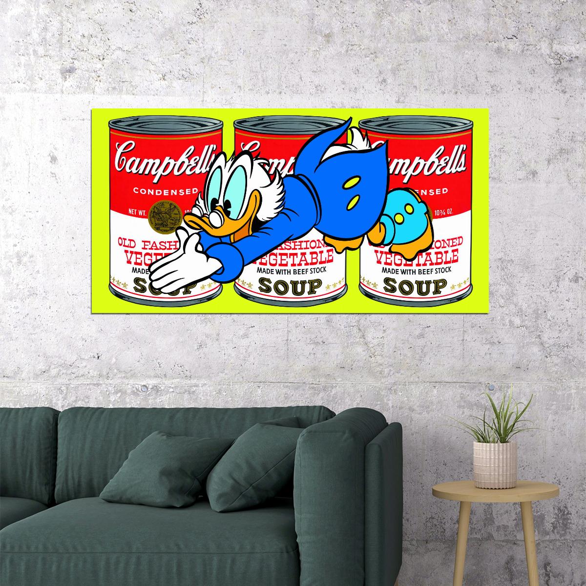 Donald Duck Campbell Soup Graffiti Art Poster Pop Art Wall Decor Cartoon Style Urban Modern Wall Print