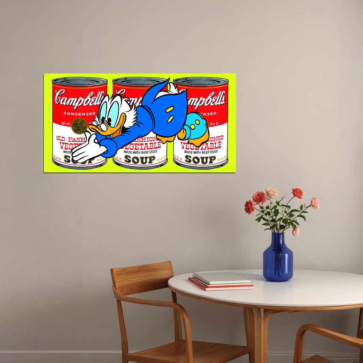 Donald Duck Campbell Soup Graffiti Art Poster Pop Art Wall Decor Cartoon Style Urban Modern Wall Print