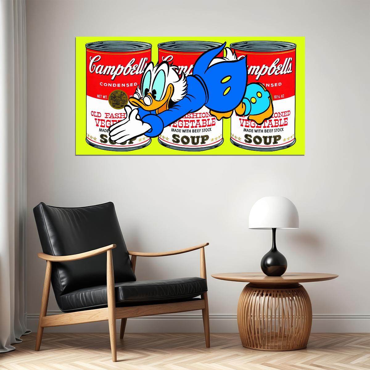 Donald Duck Campbell Soup Graffiti Art Poster Pop Art Wall Decor Cartoon Style Urban Modern Wall Print