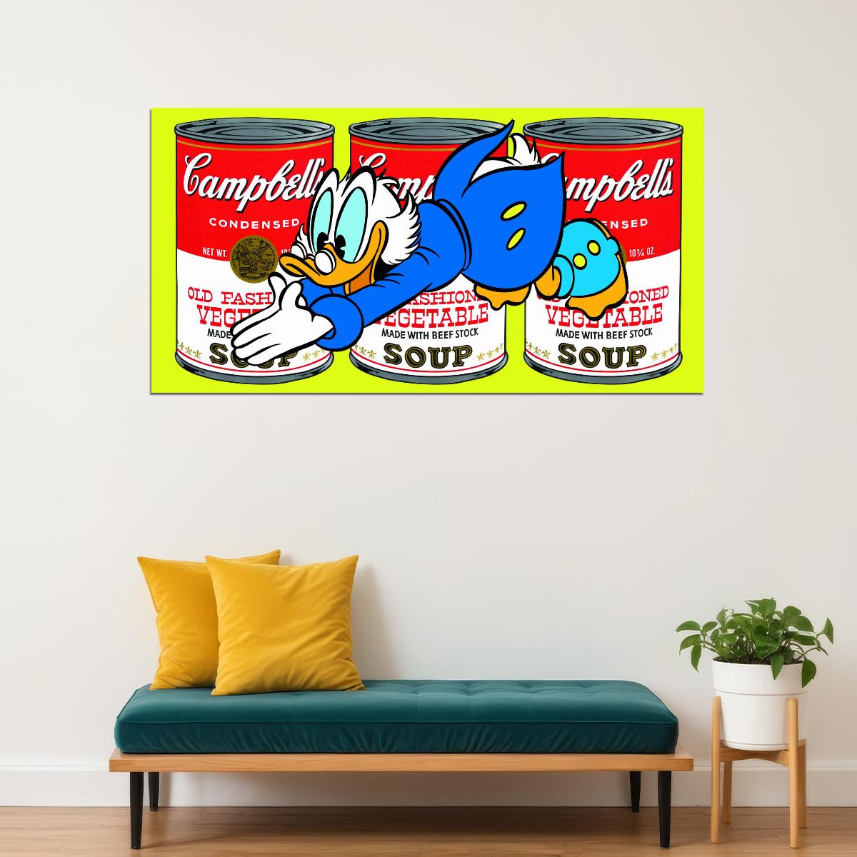 Donald Duck Campbell Soup Graffiti Art Poster Pop Art Wall Decor Cartoon Style Urban Modern Wall Print