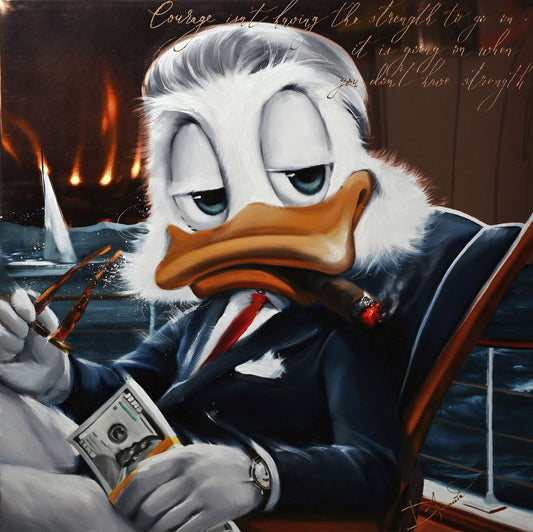 Donald Duck Business Graffiti Art Poster Luxury Urban Wall Decor Bold Cartoon Pop Art Money Style Wall Print