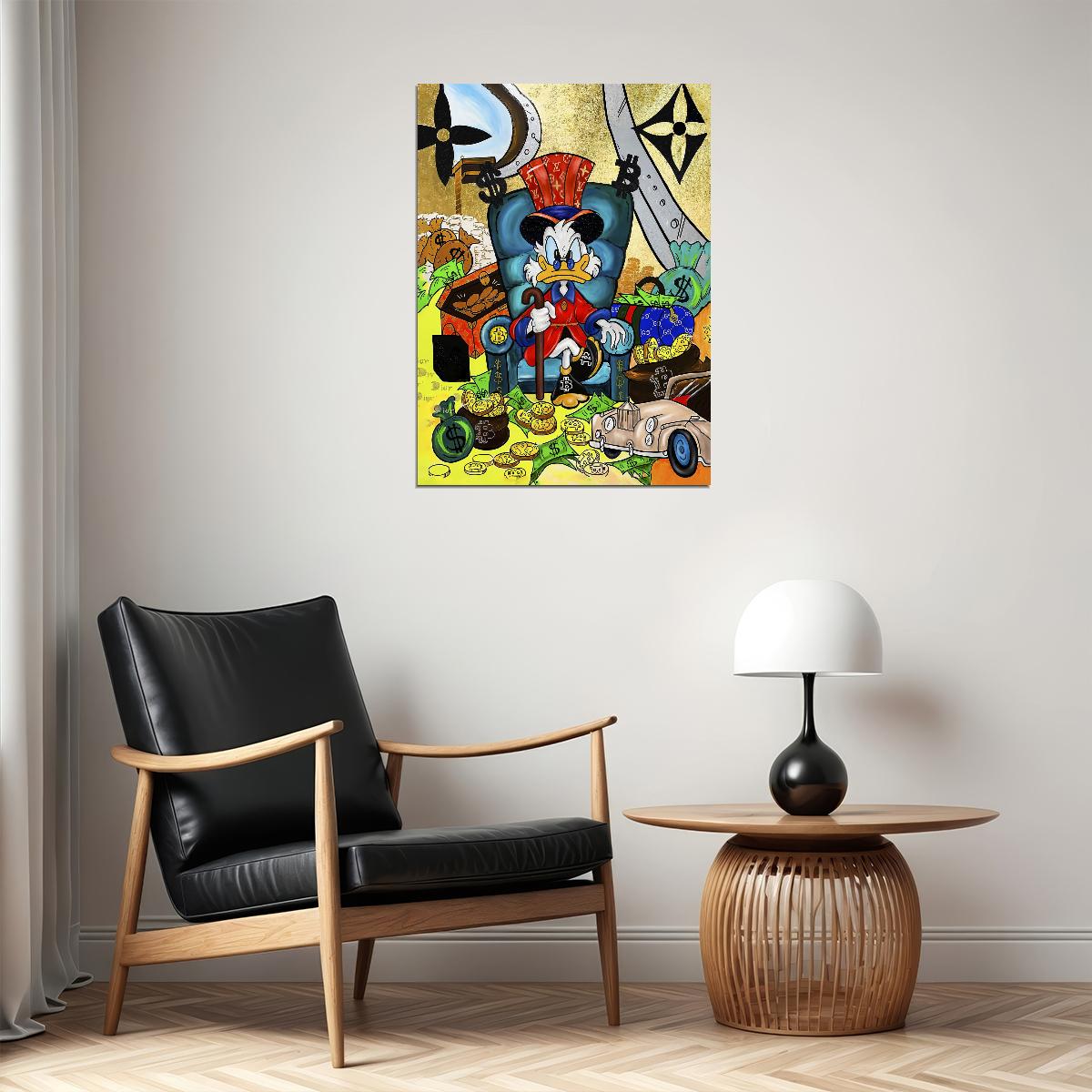 Mickey Mouse Luxury Graffiti Art Poster Urban Wall Decor Cartoon Pop Art Designer Style Modern Wall Print