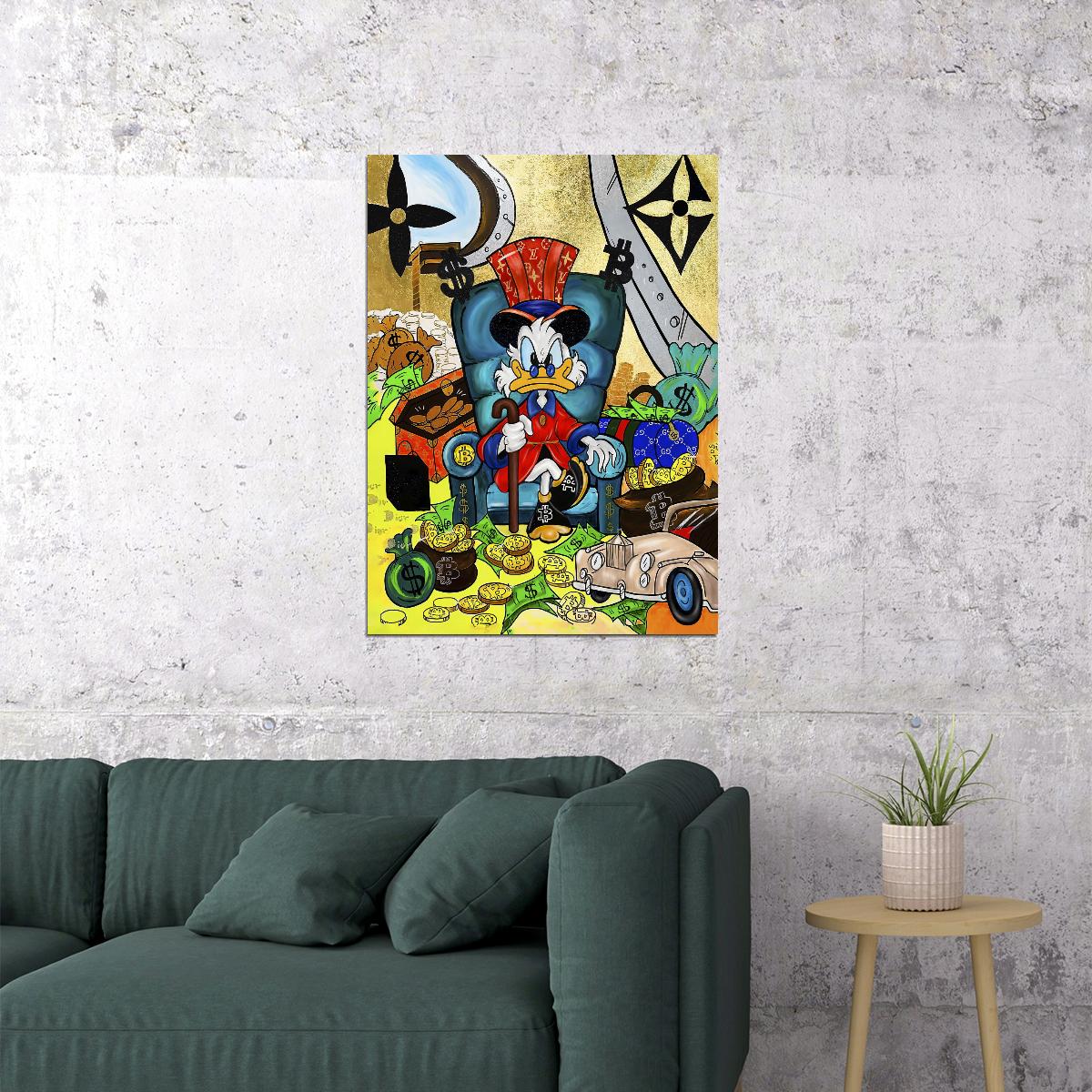 Mickey Mouse Luxury Graffiti Art Poster Urban Wall Decor Cartoon Pop Art Designer Style Modern Wall Print