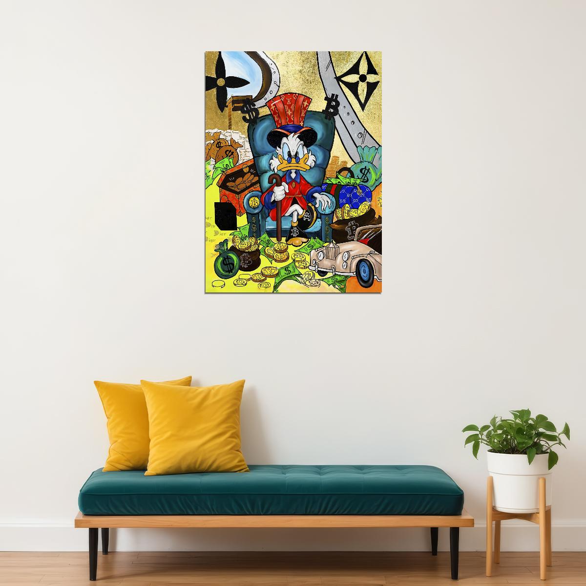 Mickey Mouse Luxury Graffiti Art Poster Urban Wall Decor Cartoon Pop Art Designer Style Modern Wall Print