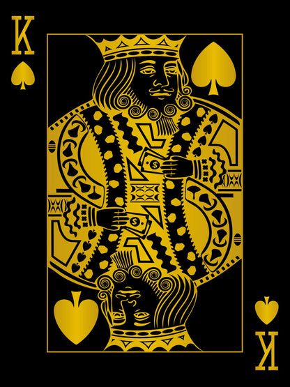 King of Spades Gold Art Poster Elegant Wall Decor Playing Card Bold Pop Art Style Modern Wall Print