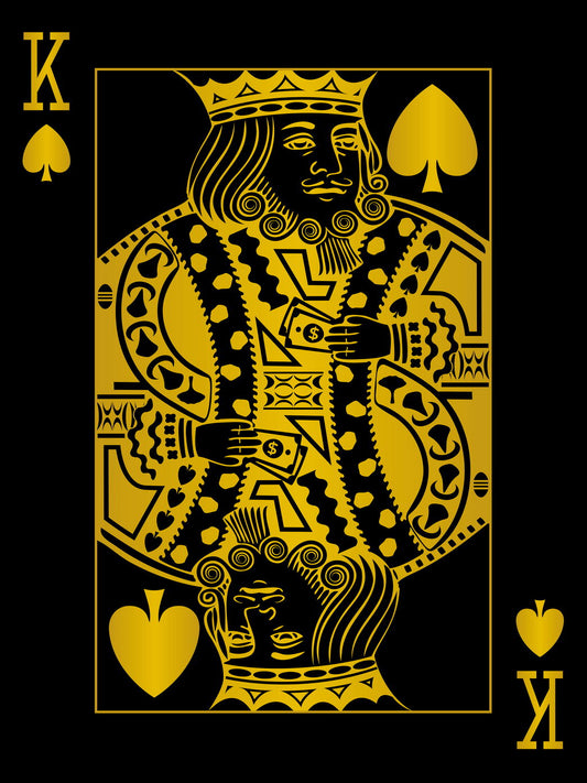 King of Spades Gold Art Poster Elegant Wall Decor Playing Card Bold Pop Art Style Modern Wall Print