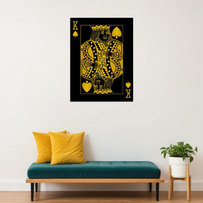 King of Spades Gold Art Poster Elegant Wall Decor Playing Card Bold Pop Art Style Modern Wall Print