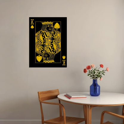 King of Spades Gold Art Poster Elegant Wall Decor Playing Card Bold Pop Art Style Modern Wall Print