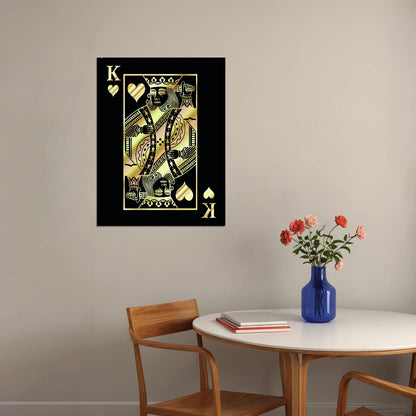 King of Spades Gold Art Poster Luxury Wall Decor Playing Card Bold Pop Art Modern Style Wall Print