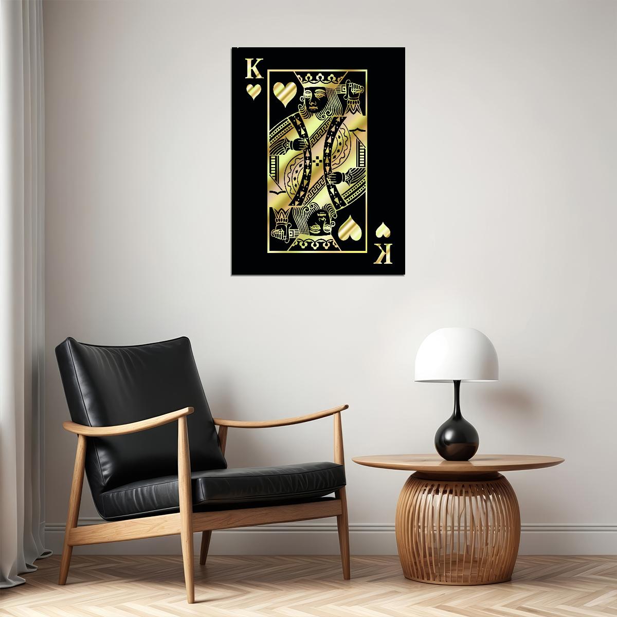 King of Spades Gold Art Poster Luxury Wall Decor Playing Card Bold Pop Art Modern Style Wall Print