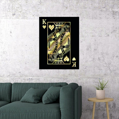 King of Spades Gold Art Poster Luxury Wall Decor Playing Card Bold Pop Art Modern Style Wall Print