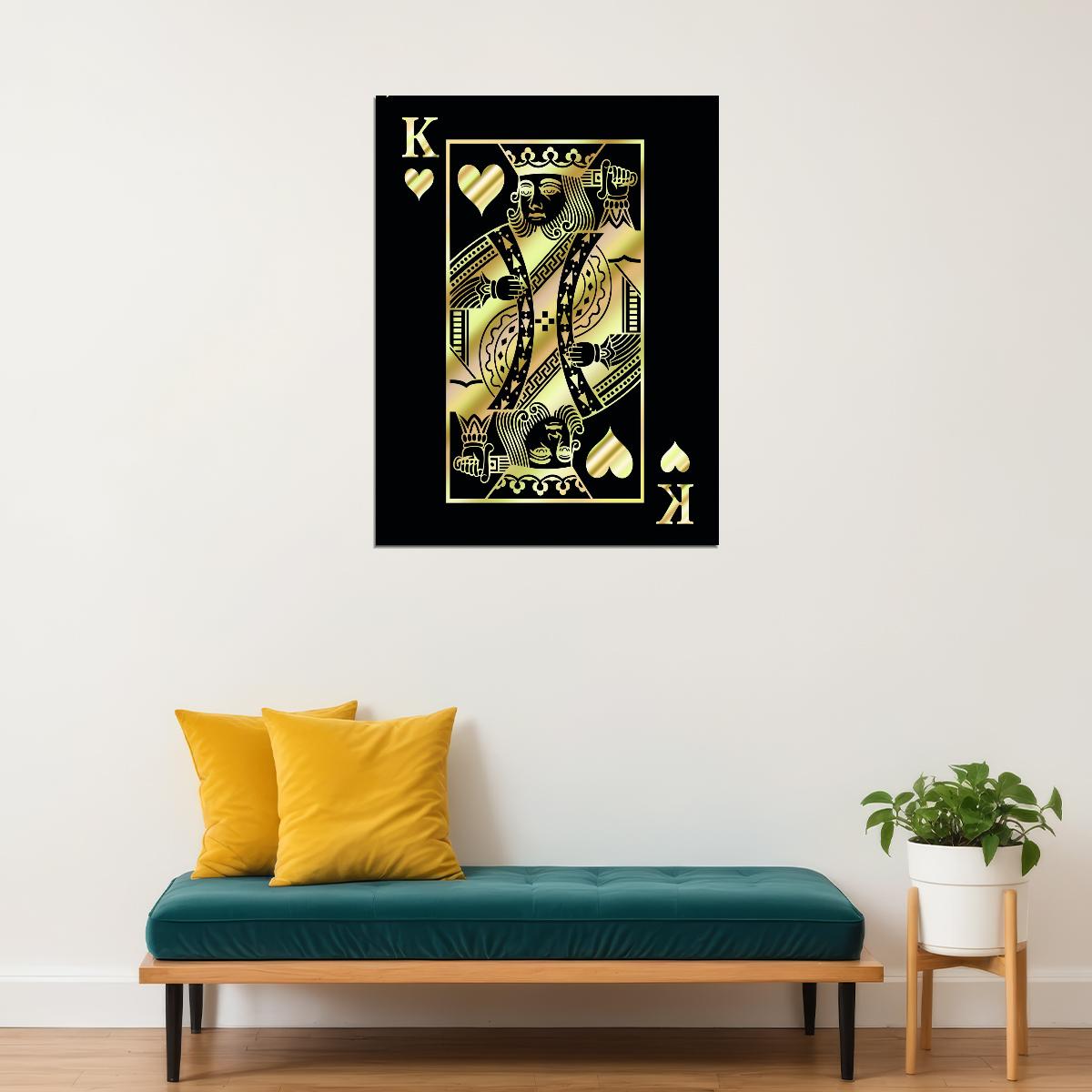 King of Spades Gold Art Poster Luxury Wall Decor Playing Card Bold Pop Art Modern Style Wall Print