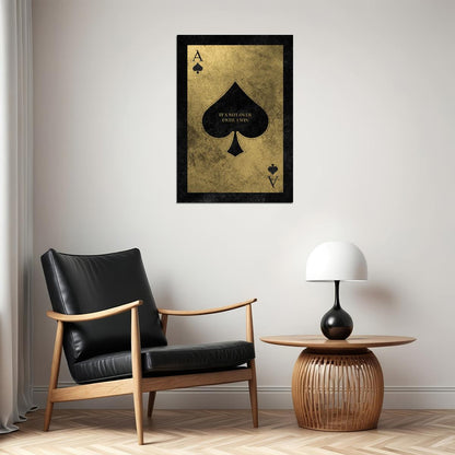 Ace of Spades Minimalist Art Poster Classic Playing Card Design Luxury Wall Decor Modern Style Wall Print