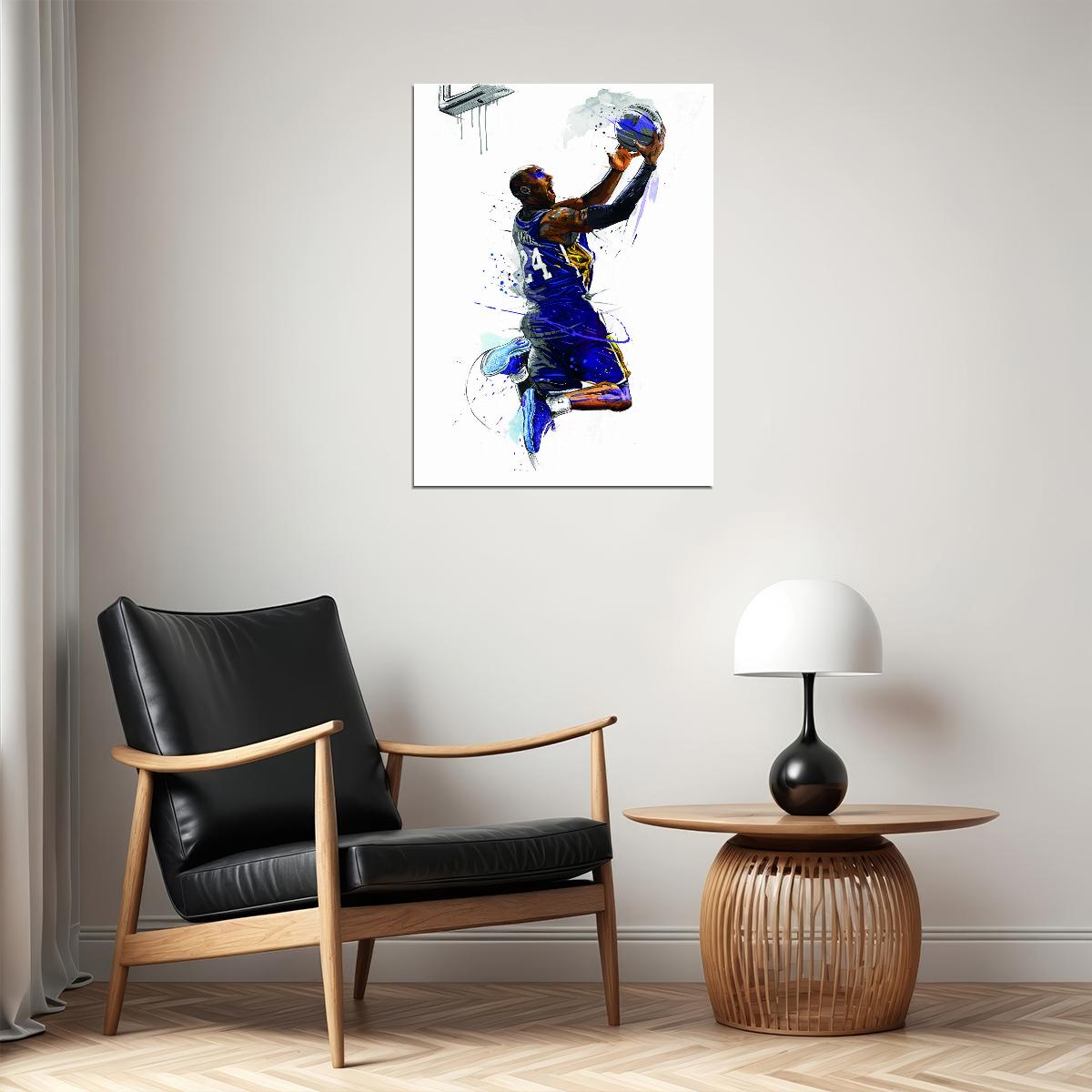 Kobe Bryant Dunk Art Poster Basketball Legend Wall Decor Iconic Sports Artwork Modern Style Wall Print