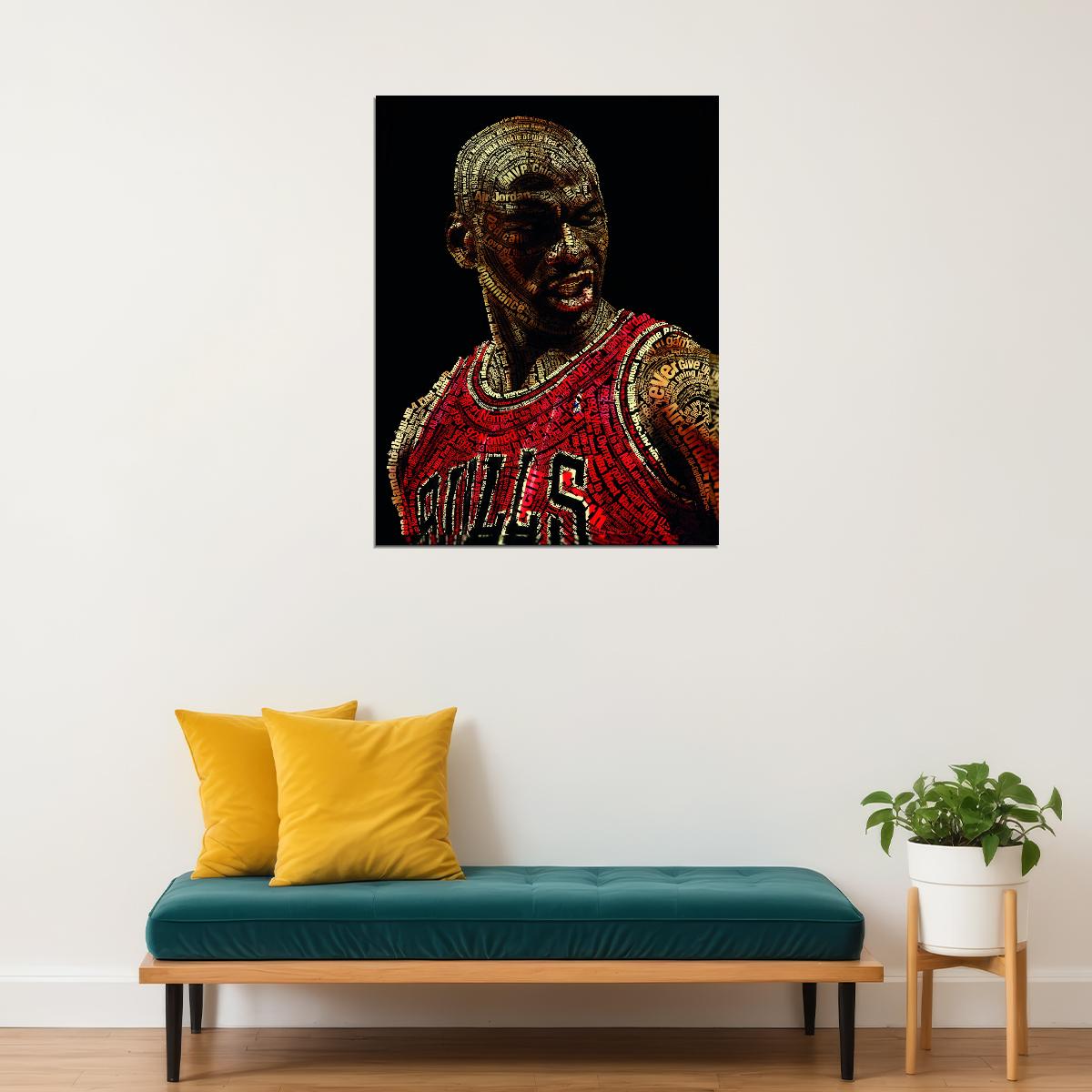 Michael Jordan Art Poster Basketball Icon Wall Decor Sports Legend Artistic Style Modern Wall Print