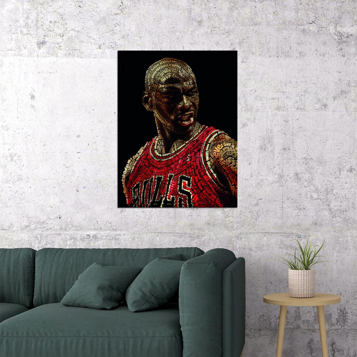 Michael Jordan Art Poster Basketball Icon Wall Decor Sports Legend Artistic Style Modern Wall Print