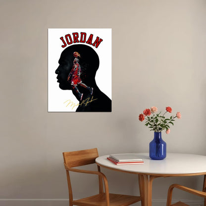 Michael Jordan Silhouette Art Poster Basketball Legend Wall Decor Iconic Sports Artwork Bold Style Wall Print