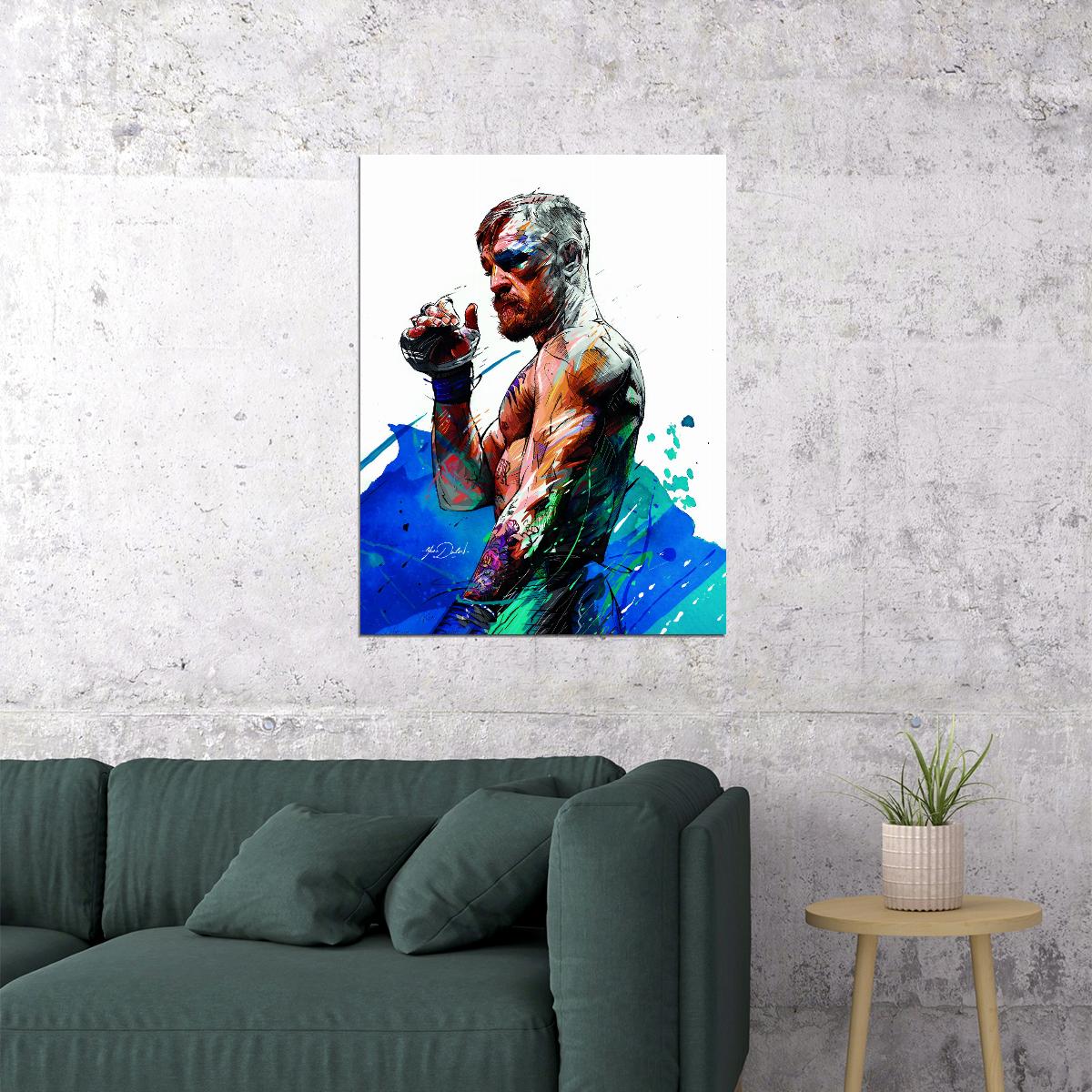 Conor McGregor Art Poster UFC Fighter Wall Decor Iconic Sports Artwork Motivational Style Modern Wall Print