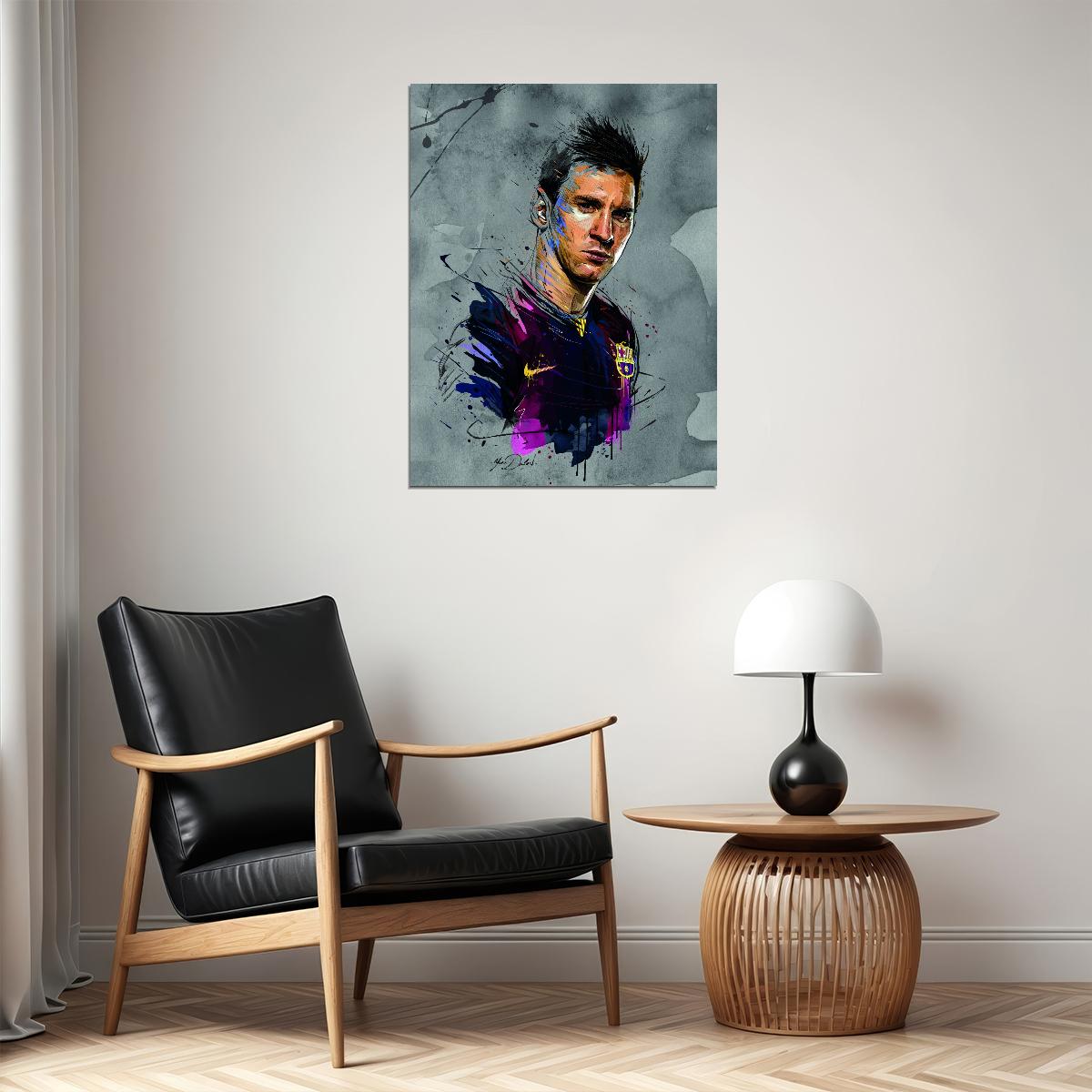 Lionel Messi Art Poster Soccer Legend Wall Decor Iconic Sports Artwork Artistic Modern Style Wall Print