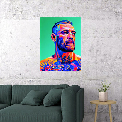 Conor McGregor Portrait Art Poster UFC Fighter Wall Decor Bold Artistic Sports Style Motivational Wall Print