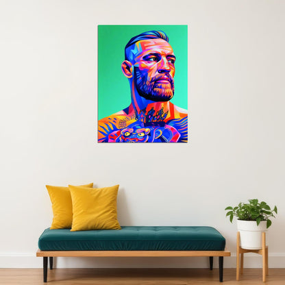 Conor McGregor Portrait Art Poster UFC Fighter Wall Decor Bold Artistic Sports Style Motivational Wall Print