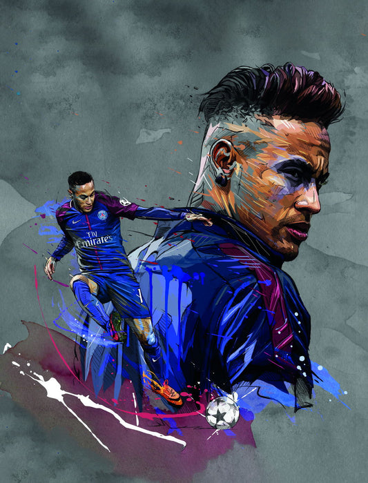 Neymar Jr Art Poster Soccer Star Wall Decor Iconic Sports Artwork Artistic Modern Style Wall Print