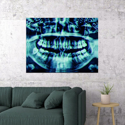 Dental X-Ray Art Poster Modern Medical Wall Decor Unique Artistic Design Tooth Anatomy Educational Wall Print