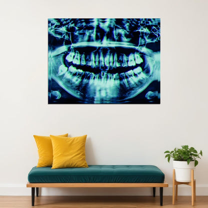 Dental X-Ray Art Poster Modern Medical Wall Decor Unique Artistic Design Tooth Anatomy Educational Wall Print