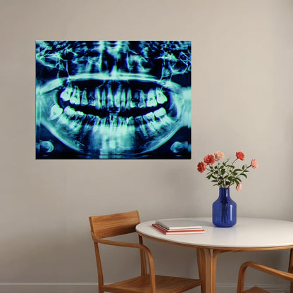 Dental X-Ray Art Poster Modern Medical Wall Decor Unique Artistic Design Tooth Anatomy Educational Wall Print