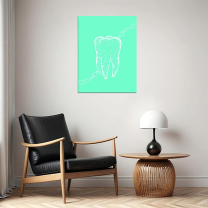 Geometric Tooth Art Poster Modern Dental Wall Decor Minimalist Artistic Design Unique Medical Illustration Wall Print