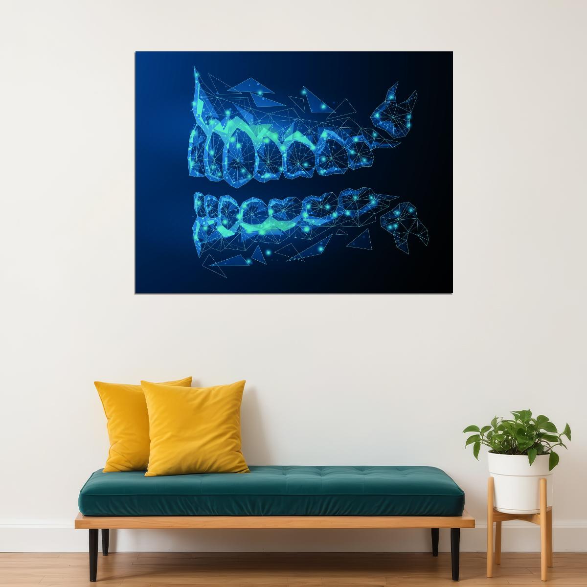 Digital Dental Aligners Art Poster Futuristic Medical Wall Decor Unique Artistic Design Modern Wall Print