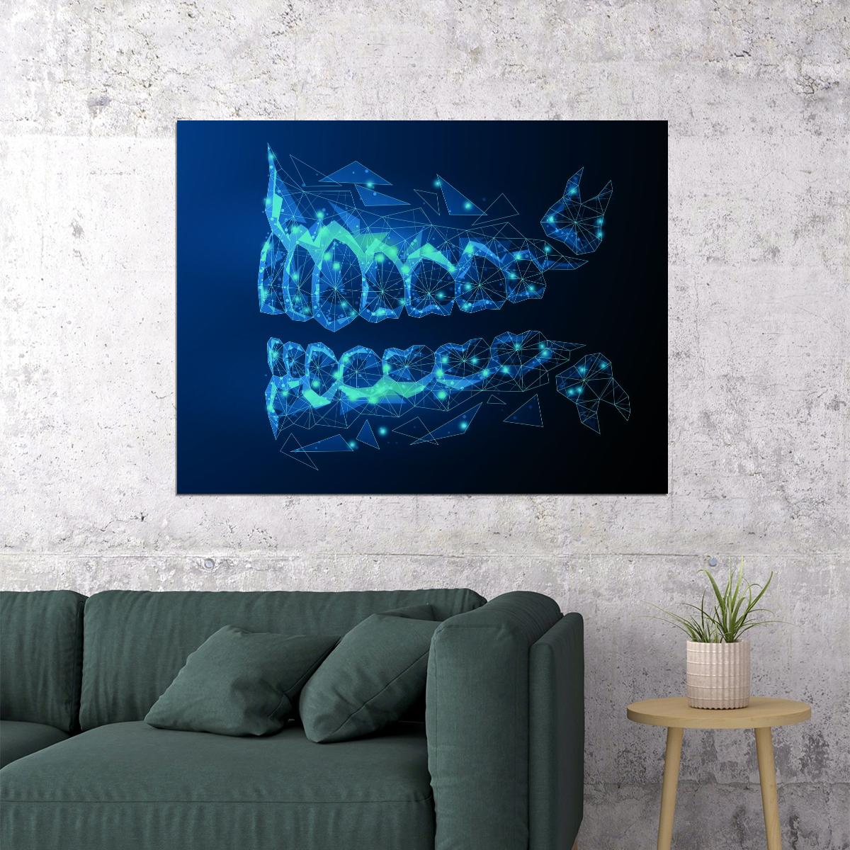 Digital Dental Aligners Art Poster Futuristic Medical Wall Decor Unique Artistic Design Modern Wall Print